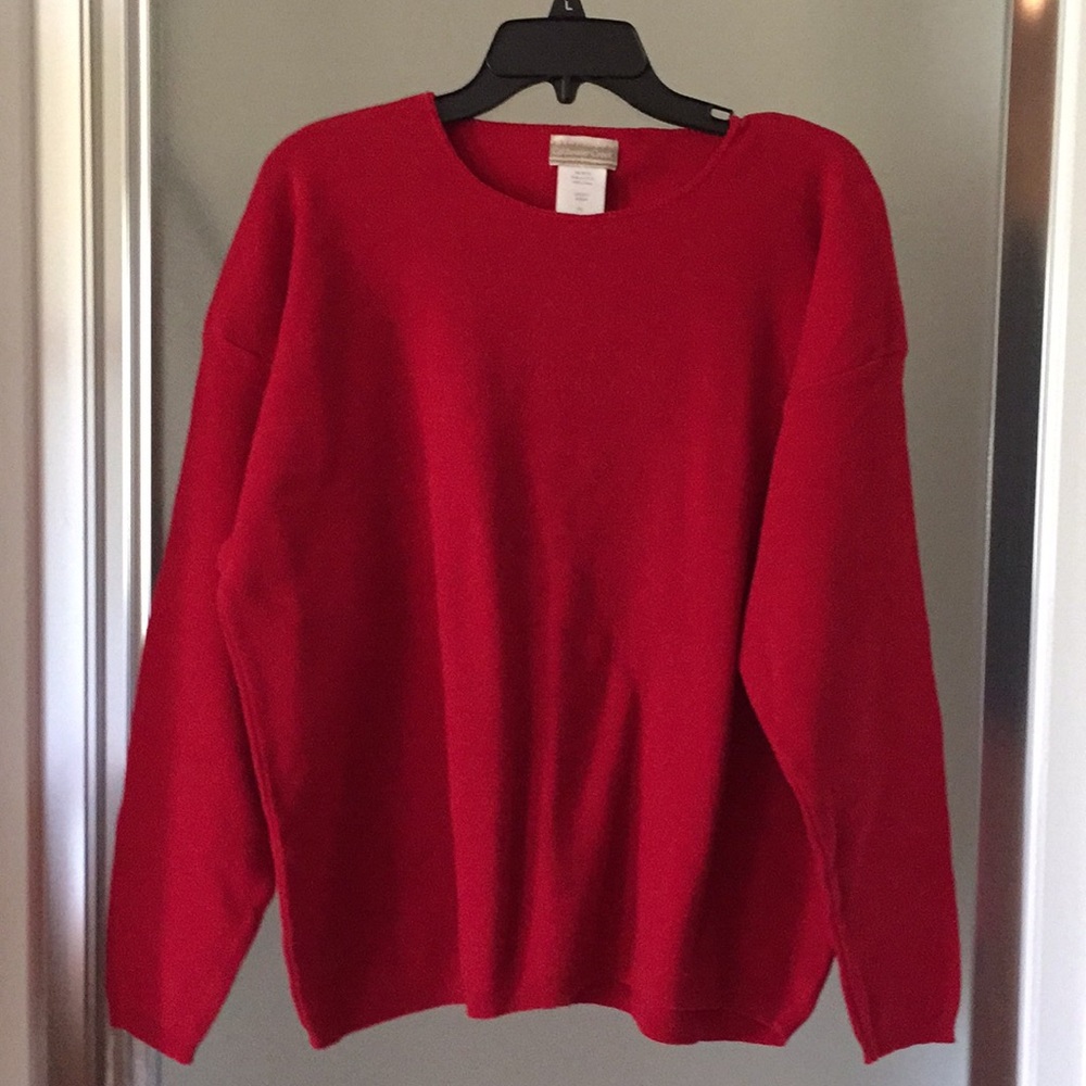 Red knit sweater top Matches Red skirt